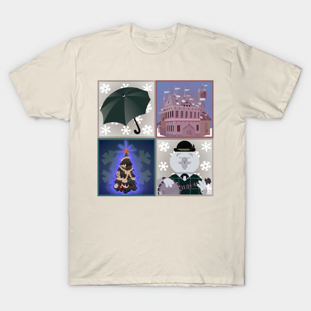Rudolph - Sam the Snowman Squares T-Shirt by JPenfieldDesigns